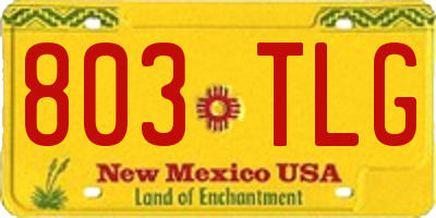 NM license plate 803TLG