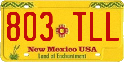 NM license plate 803TLL