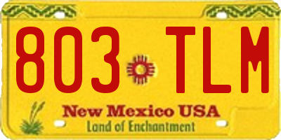 NM license plate 803TLM