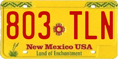 NM license plate 803TLN
