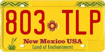NM license plate 803TLP