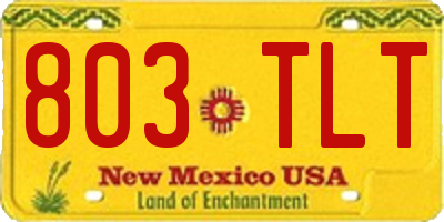 NM license plate 803TLT