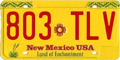 NM license plate 803TLV