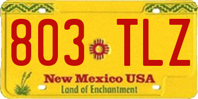 NM license plate 803TLZ