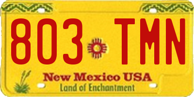 NM license plate 803TMN