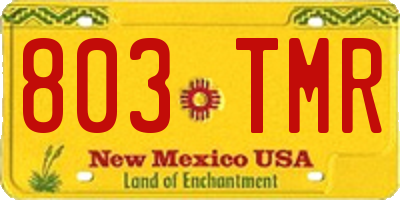 NM license plate 803TMR