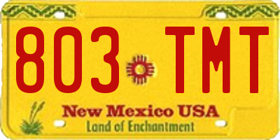 NM license plate 803TMT