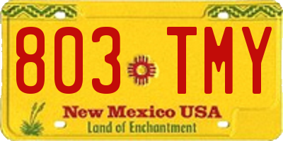 NM license plate 803TMY