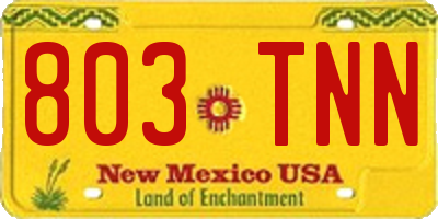 NM license plate 803TNN