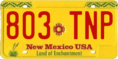 NM license plate 803TNP