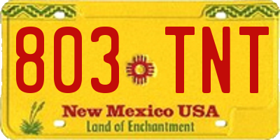 NM license plate 803TNT