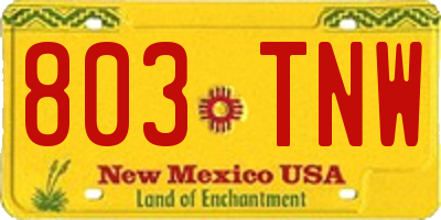 NM license plate 803TNW