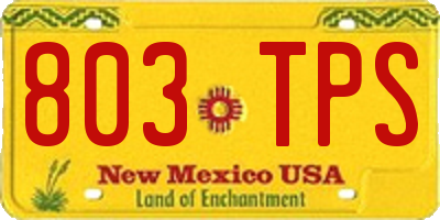NM license plate 803TPS