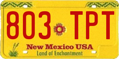 NM license plate 803TPT