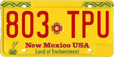 NM license plate 803TPU
