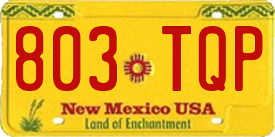 NM license plate 803TQP