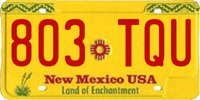 NM license plate 803TQU