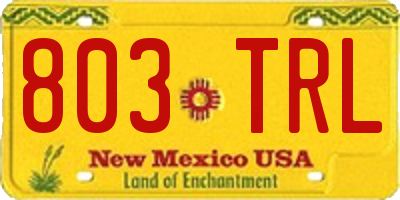 NM license plate 803TRL