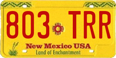 NM license plate 803TRR