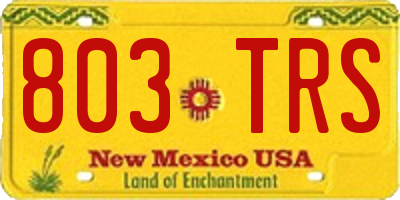 NM license plate 803TRS