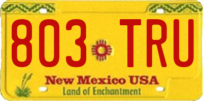 NM license plate 803TRU