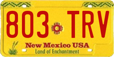 NM license plate 803TRV
