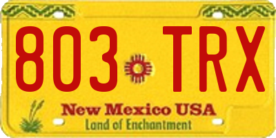 NM license plate 803TRX