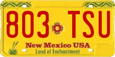 NM license plate 803TSU