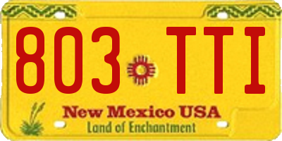 NM license plate 803TTI