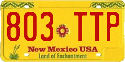 NM license plate 803TTP