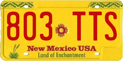 NM license plate 803TTS