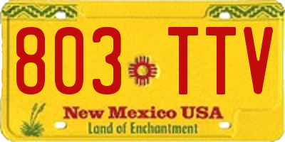 NM license plate 803TTV