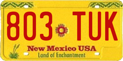 NM license plate 803TUK