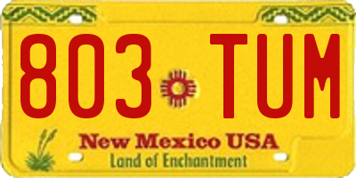 NM license plate 803TUM