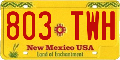 NM license plate 803TWH
