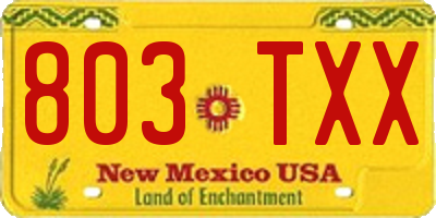 NM license plate 803TXX