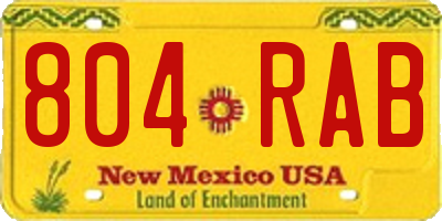 NM license plate 804RAB