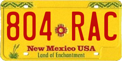 NM license plate 804RAC