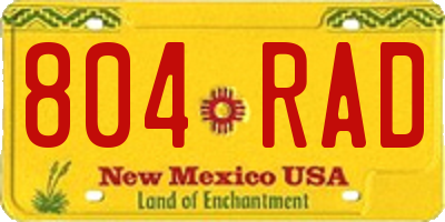NM license plate 804RAD