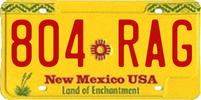 NM license plate 804RAG