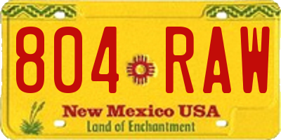 NM license plate 804RAW