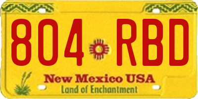 NM license plate 804RBD