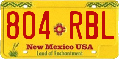 NM license plate 804RBL