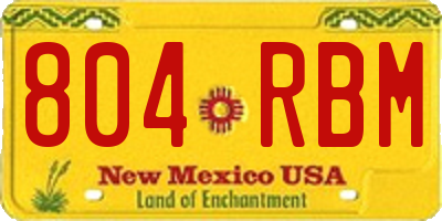 NM license plate 804RBM