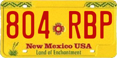NM license plate 804RBP