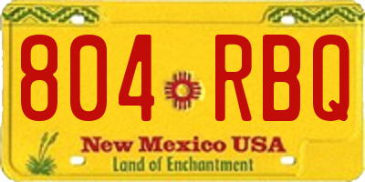NM license plate 804RBQ