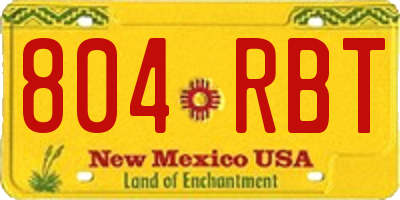 NM license plate 804RBT
