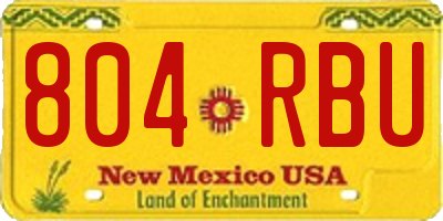 NM license plate 804RBU
