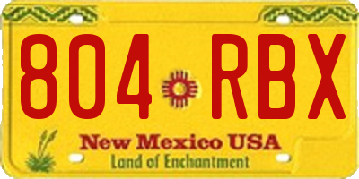 NM license plate 804RBX