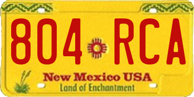 NM license plate 804RCA